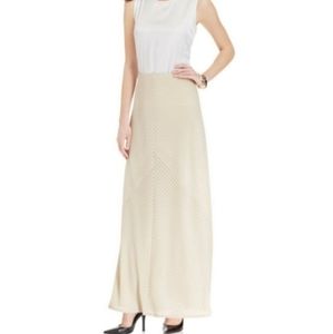 Eci New York A-Line Maxi Skirt Solid TAN Small.